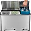 Papelera con Pedal 15+15+15L Acero Inoxidable EKO EcoCasa